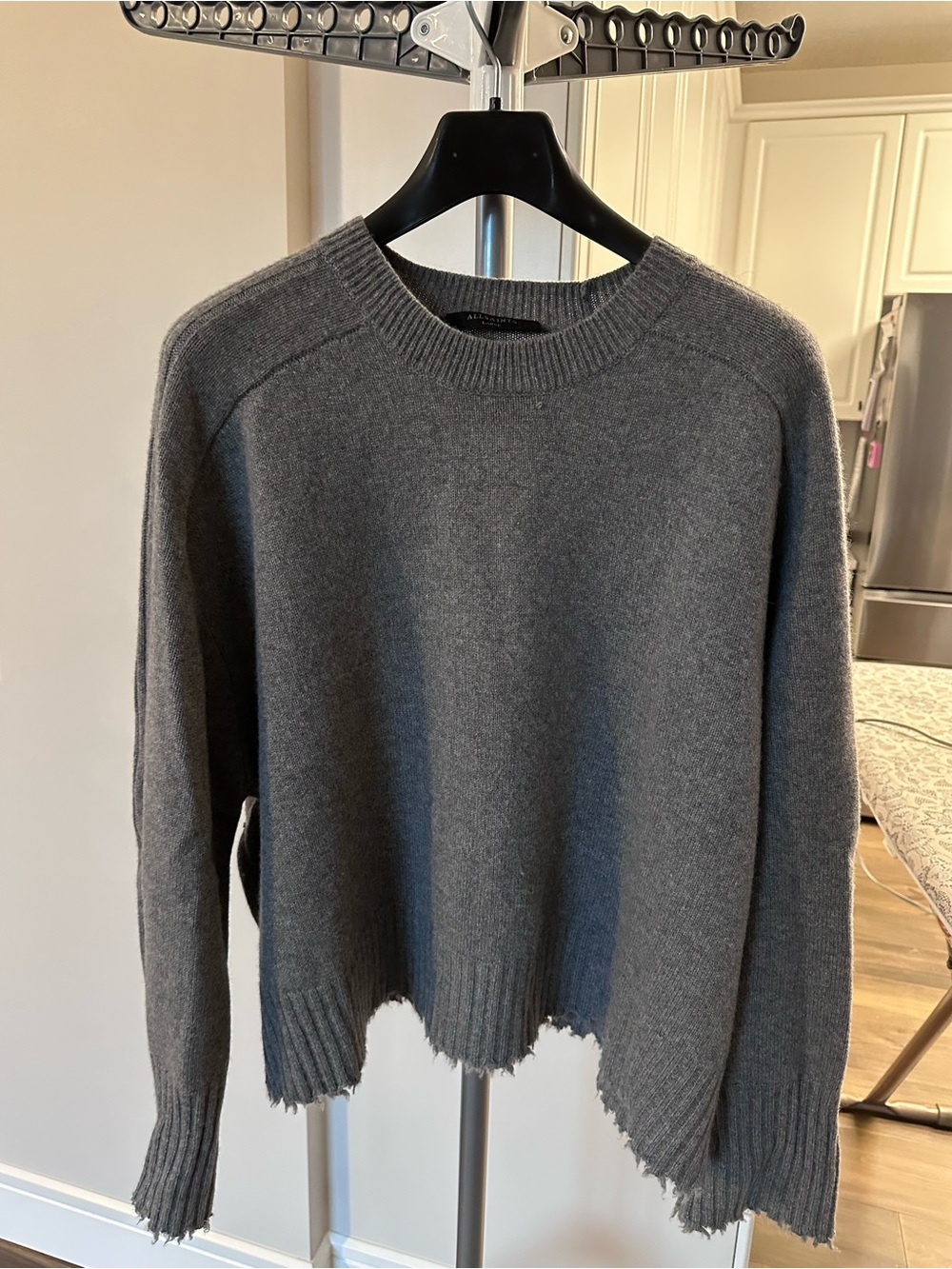 Women's All Saints Grey Crewneck Sweater - cashmere